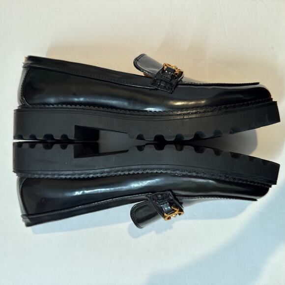 Circus NY by Sam Edelman Deana Loafers Black Patent Gold Chain Size 10 - Picture 9 of 11